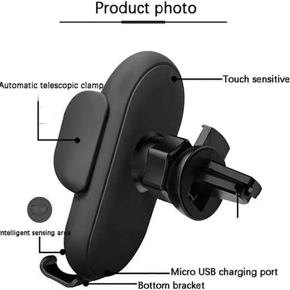 30W Automatic Clamping Infrared Induction Car Wireless Charger Stand for Iphone 11 12 13 Pro Max Samsung Galaxy S20 21 Plus