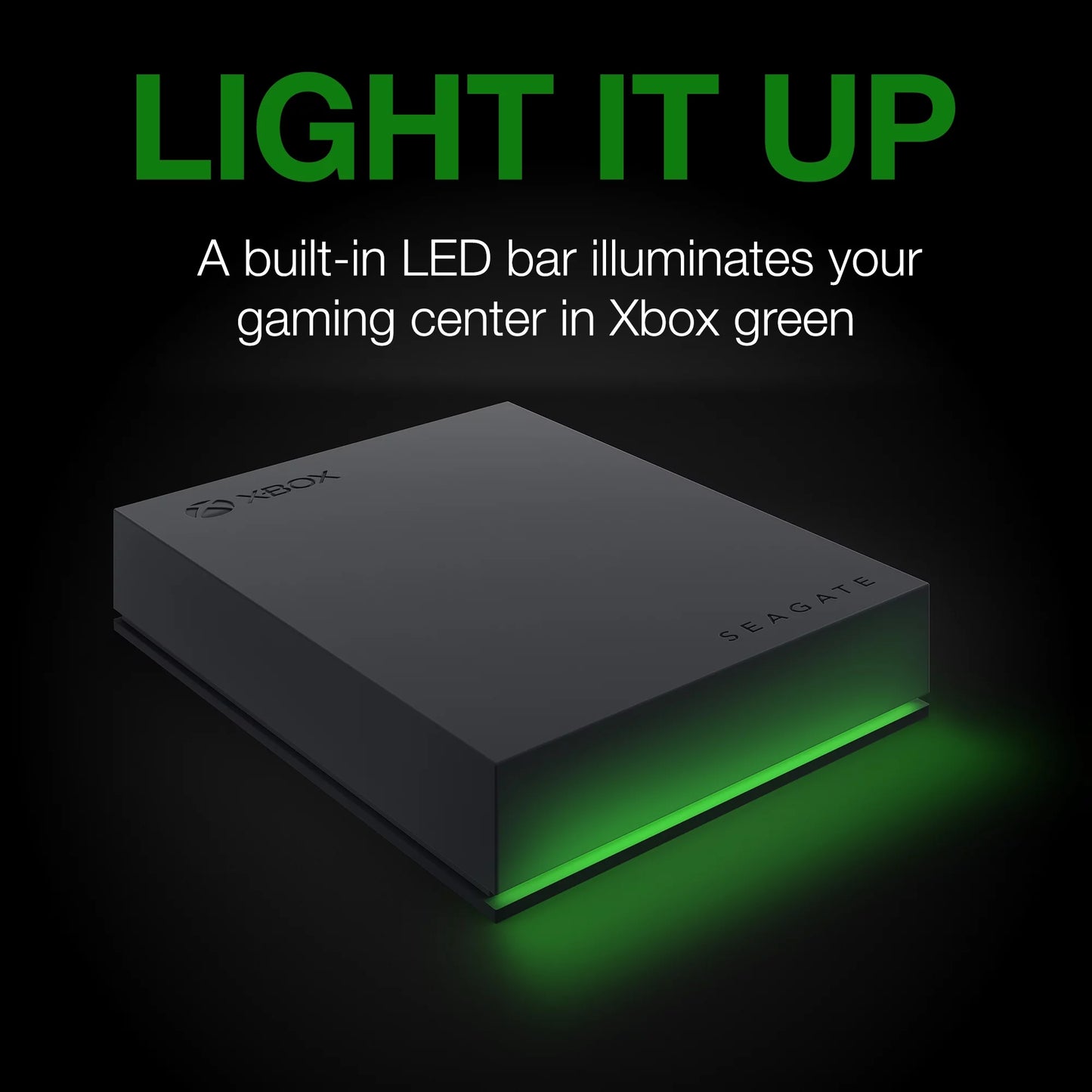 Game Drive for Xbox 4TB External USB 3.2 Gen 1 Hard Drive Xbox Certified with Green LED Bar (STKX4000400)