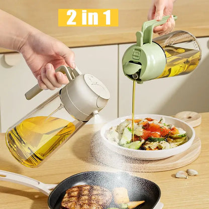 2-In-1 Oil Spray Bottle Multifunction Glass