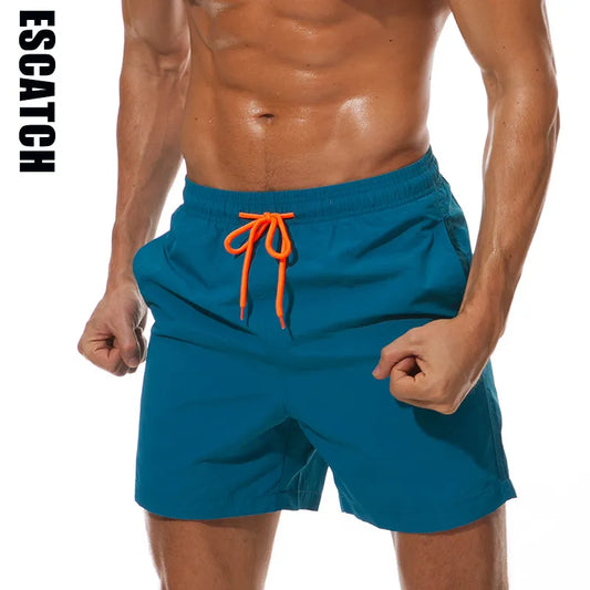 ESCATCH Man Swimwear Swim Shorts Trunks Beach Board Shorts Swimming Pants Swimsuits Mens Running Sports Surffing Shorts.