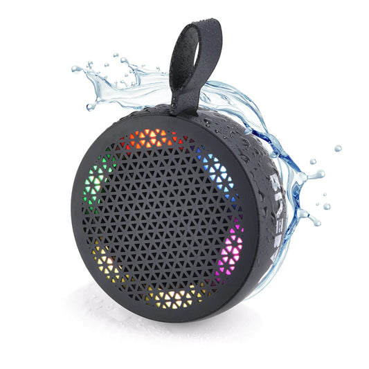 RISEBASS Water Resistant Bluetooth Shower Speaker, Handsfree Portable Speakerphone Control Buttons with LED Light, True Wireless Stereo for Bathroom, Kitchen, Hiking, Kayak, Beach, Gifts.