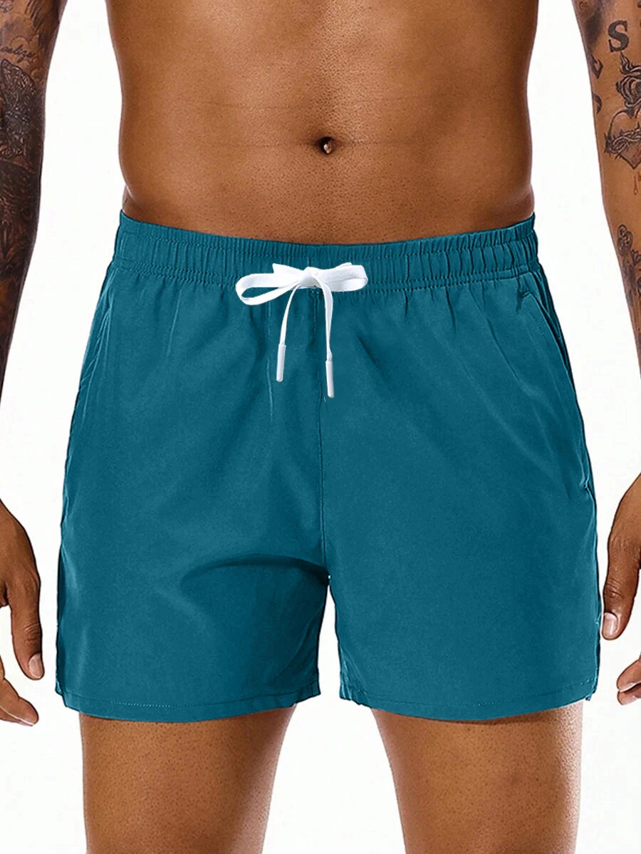 Men's Quick Dry Running Shorts with Drawstring and Zip Pockets - Ideal for Athletic Workouts and Gym Sessions.