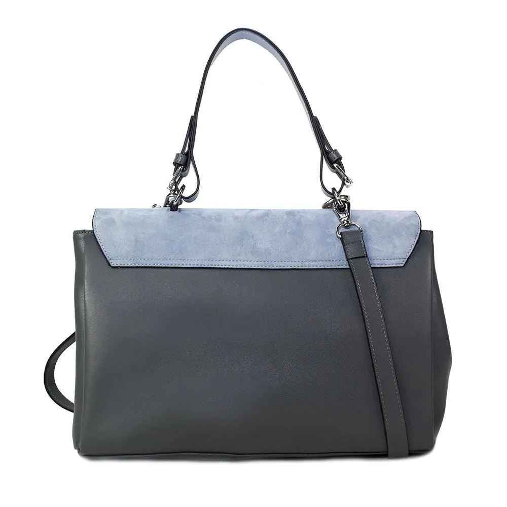 Simonetta Leather Handbag -Serenity / Charcoal.