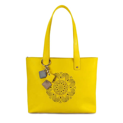 Sprout Leather Tote -Lemon.