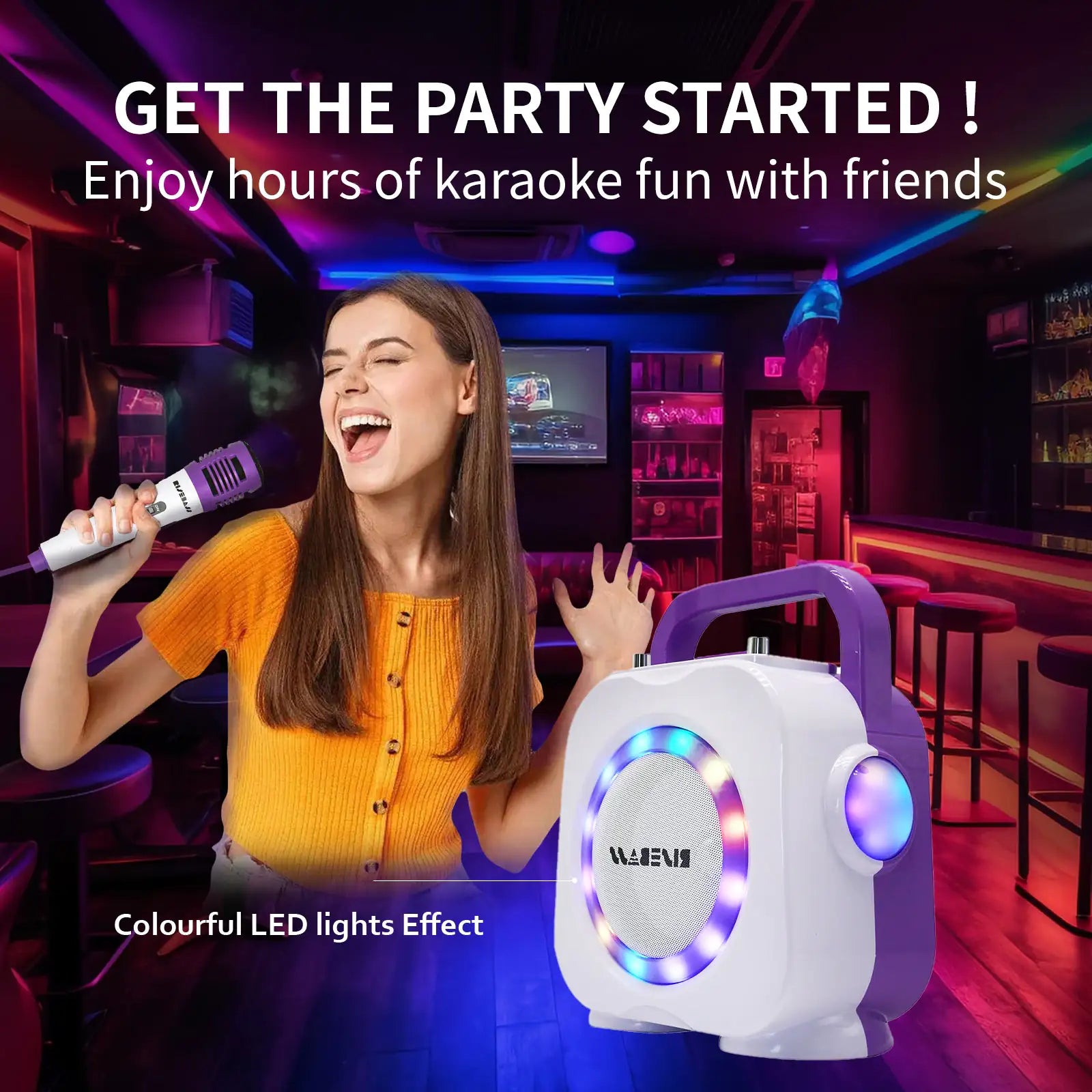 Karaoke Machine for Kids - Bluetooth Speaker with 2 Microphone - Portable Kids Karaoke Machine for Girls and Boys - Birthday Gift for Girls and Boys Ages 2 Years Old and Up..