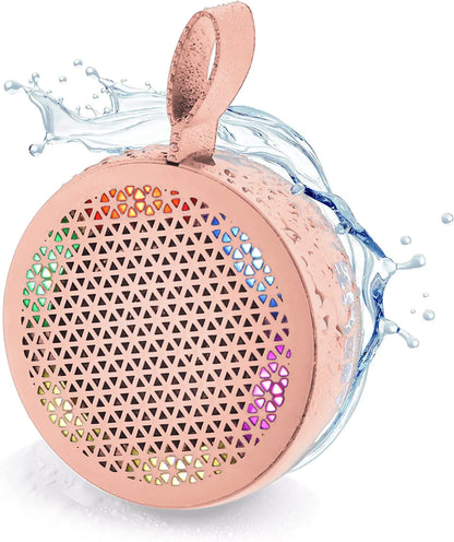 RISEBASS Water Resistant Bluetooth Shower Speaker, Handsfree Portable Speakerphone Control Buttons with LED Light, True Wireless Stereo for Bathroom, Kitchen, Hiking, Kayak, Beach, Gifts.